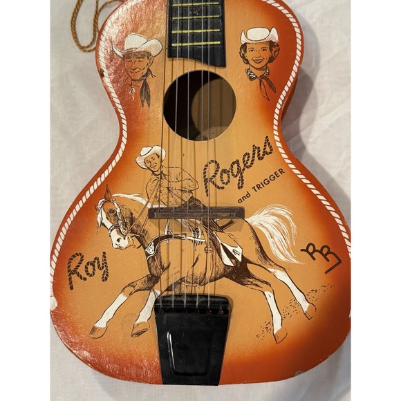 Rare vintage Roy Rogers & Trigger Western Kids Guitar - Picture 2 of 9
